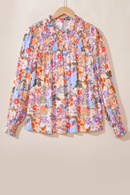 Load image into Gallery viewer, Multicolour Floral Bishop Sleeve Frilled Round Neck Blouse