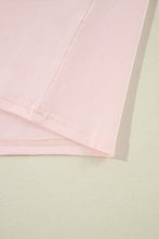 Load image into Gallery viewer, Pink Color Block Stitching Sleeve Round Neck Oversize Top