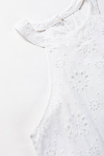 Cargar imagen en el visor de la galería, White Boho Eyelet Pattern Halter Neck Sleeveless Dress
