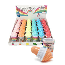 Load image into Gallery viewer, ITALIA Deluxe-9408: Unicorn Kiss Sorbet Lip Balm – 3DZ Each flavor is scented with sweet sorbet, and the formula applies like silk to soften even the most dehydrated lips. Add a pop of fun in your makeup bag with these cute lip balms! 6 flavor includes: Strawberry, Choco-mint, Grape, Watermelon, Peach, Blueberry. The best price and deal w/ Bonitawholesale.com !!!