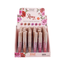 Load image into Gallery viewer, Romantic Beauty- L7034FS: Rosey Matte Liquid Lipstick -Nude 3DZ * 6 Different Shades * 36 pcs in a display Description Elegant comfortable-wear matte liquid lipsticks in six perfect nude shades complimentary to diverse skin tones. The lightweight non-flaking formulation allows for an all-day transfer-proof wear that effortlessly glides on and dries true matte for a smudge-free application. The best price and deal w/ Bonitawholesale.com !!!