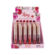 Load image into Gallery viewer, Romantic Beauty- L7034HS: Rosey Matte Liquid Lipstick -Red 3DZ . Voluminous bold lips with just one glide of Romantic Beauty’s Rosey liquid lipsticks! In six scented warm shades, there’s a bold matte lipstick for every occasion that complements a variety of skin complexions. The wand applicator guarantees a mess-free application that evenly distributes the nourishing formula that lasts all day without over-drying your lips.. The best price and deal w/ Bonitawholesale.com !!!