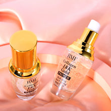 Load image into Gallery viewer, Romantic Beauty’s 18K gold primer leaves your face prepared to be the perfect canvas for makeup application. Formulated with collagen it adds hydration to the face. Infused with tiny gold flakes in an elegant glass bottle, the liquid primer formula makes the essential first step for flawless long-lasting makeup results. The best price, deal and quality w/ Bonitawholesale.com