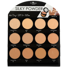 Load image into Gallery viewer, A two-way foundation powder to keep your skin looking flawless with a silky, matte finish that won’t cake-up or clog pores. This Silky Wet/ Dry Foundation Powder is super blendable with a waterproof formula, which can be used alone or to set liquid foundation. Use wet or dry for buildable medium-to-full coverage that lasts all day! SPF 10 and Oil-Free. The best price and deal w/ Bonitawholesale.com
