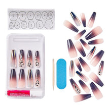 Load image into Gallery viewer, NEW Masterpiece ONE-OF-A-KIND LUXE MANI. The most luxurious artificial nails take minutes to apply and feature premium special effect designs. This glam mani comes in the latest stiletto shape with chrome and marble finishes and 12 jeweled accent nails. The best price, deal and quality w/ Bonitawholesale.com