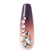 Load image into Gallery viewer, NEW Masterpiece ONE-OF-A-KIND LUXE MANI. The most luxurious artificial nails take minutes to apply and feature premium special effect designs. This glam mani comes in the latest stiletto shape with chrome and marble finishes and 12 jeweled accent nails. The best price, deal and quality w/ Bonitawholesale.com