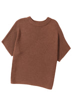 将图片加载到图库查看器，Coffee High Neck Short Bat Sleeve Sweater
