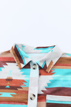 Load image into Gallery viewer, Multicolor Aztec Print Buttoned Pocket Chest Long Sleeve Shirt
