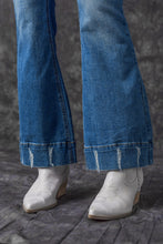 Load image into Gallery viewer, Sky Blue Slight Distressed Medium Wash Flare Jeans
