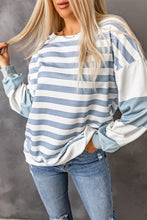 Load image into Gallery viewer, Stripe Drop Shoulder Striped Pullover Sweatshirt
