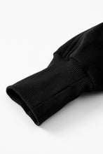 将图片加载到图库查看器，Black Fleece Lined Zip Up Stand Collar Thumbhole Sleeve Sweatshirt
