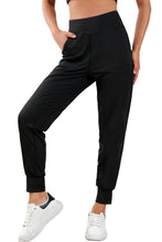 将图片加载到图库查看器，Black Exposed Seam High Waist Pocketed Joggers
