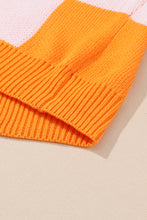 Load image into Gallery viewer, Orange Checkered Bishop Sleeve Sweater
