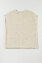 Load image into Gallery viewer, Oatmeal Solid Color Cap Sleeve Knitted Sweater
