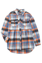 Load image into Gallery viewer, Multicolor Plaid Button Down Ruffled Shirt Jacket
