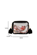 将图片加载到图库查看器，Black Clear PVC Leather Strap Crossbody Bag
