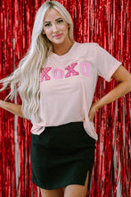 Load image into Gallery viewer, Pink Valentines Shiny XOXO Graphic T-shirt
