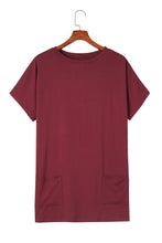 将图片加载到图库查看器，Side Pockets Short Sleeve Tunic Top
