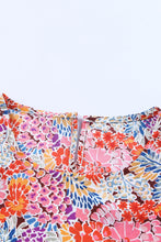 Load image into Gallery viewer, Multicolor Mix Floral Pattern Bubble Sleeve Blouse
