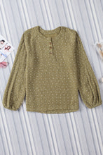 将图片加载到图库查看器，Green Swiss Dot Raglan Sleeves Knit Top
