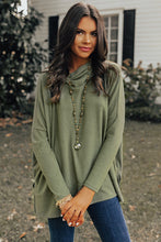 Load image into Gallery viewer, Jungle Green Cowl Neck Shift Tunic Top
