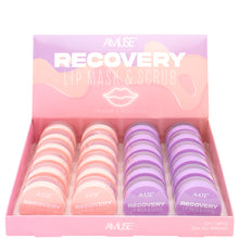 Load image into Gallery viewer, This 24 piece display offers 2 scents and is ideal for cosmetic displays or boutiques. Each mask and scrub lip recovery duo will soften, nourish, and exfoliate dry lips.  24 Pieces 2 Scents (Strawberry &amp; Lavender) Cruelty Free Product. The best price, deal and quality w/ Bonitawholesale.com

