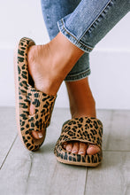 将图片加载到图库查看器，Leopard Print Thick Sole Slip On Slippers
