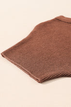 将图片加载到图库查看器，Coffee High Neck Short Bat Sleeve Sweater
