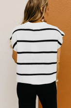 Cargar imagen en el visor de la galería, White Striped Batwing Sleeve Sweater Tee, 6 PCS
