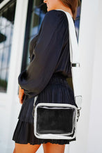 将图片加载到图库查看器，Black Clear PVC Leather Strap Crossbody Bag
