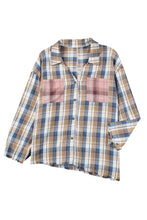 Load image into Gallery viewer, Plaid Pattern Asymmetric Buttons Shirt
