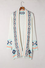 将图片加载到图库查看器，Apricot  Aztec Print Open Front Cardigan
