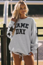 Load image into Gallery viewer, Black Game Day Graphic Rugby Football Season Sweatshirt
