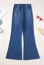 将图片加载到图库查看器，Blue Elastic High Waist Flare Jeans
