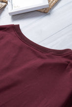 Load image into Gallery viewer, Wine Buttoned V Neck Cotton Loose Fit Top
