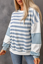 Load image into Gallery viewer, Stripe Drop Shoulder Striped Pullover Sweatshirt
