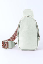 将图片加载到图库查看器，Gray Faux Leather Zipped Crossbody Chest Bag
