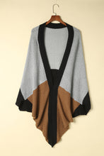 将图片加载到图库查看器，Brown Neutral Colorblock Drapey Cardigan
