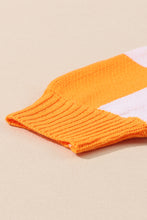 Load image into Gallery viewer, Orange Checkered Bishop Sleeve Sweater
