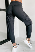 将图片加载到图库查看器，Black Exposed Seam High Waist Pocketed Joggers
