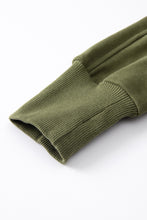 Load image into Gallery viewer, Green Fleece Lined Zip Up Stand Collar Thumbhole Sleeve Sweatshirt
