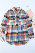 Load image into Gallery viewer, Multicolor Plaid Button Down Ruffled Shirt Jacket
