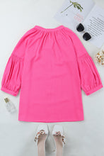 Load image into Gallery viewer, Pink 3/4 Sleeves Dotted Print Loose Shirt
