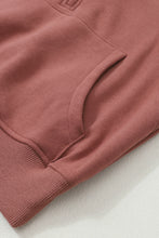 将图片加载到图库查看器，Brown Fleece Lined Zip Up Stand Collar Thumbhole Sleeve Sweatshirt
