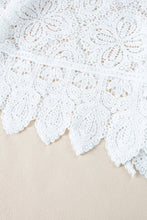 Cargar imagen en el visor de la galería, Oatmeal Bohemian Macrame Lace Crochet Half Sleeve Blouse
