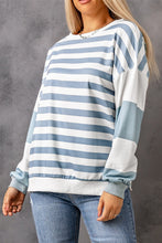 Load image into Gallery viewer, Stripe Drop Shoulder Striped Pullover Sweatshirt
