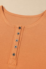 Load image into Gallery viewer, Orange Waffle Knit Henley Top
