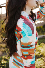 Load image into Gallery viewer, Multicolor Aztec Print Buttoned Pocket Chest Long Sleeve Shirt
