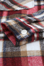 将图片加载到图库查看器，Geometric Plaid Print Pocketed Shacket
