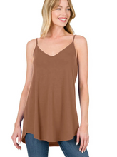 Load image into Gallery viewer, Chestnut Spaghetti Strap V-Neck Flowy Tunic Tank Top, 6 PCS
